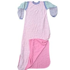 Vintage 80s PJs Nightgown Pastel Knit Long Sleeve Brandywine